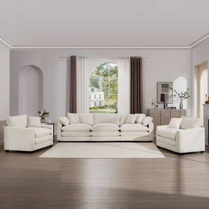 Elegant Corduroy Oversized Sectional Sofa Set With Deep Seats And Flexible Layout