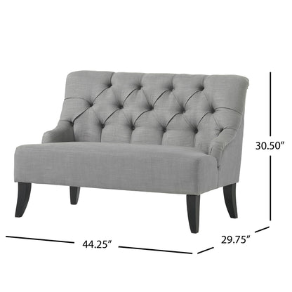 Nicole - French Style Upholstered Loveseat With Tufted Backrest