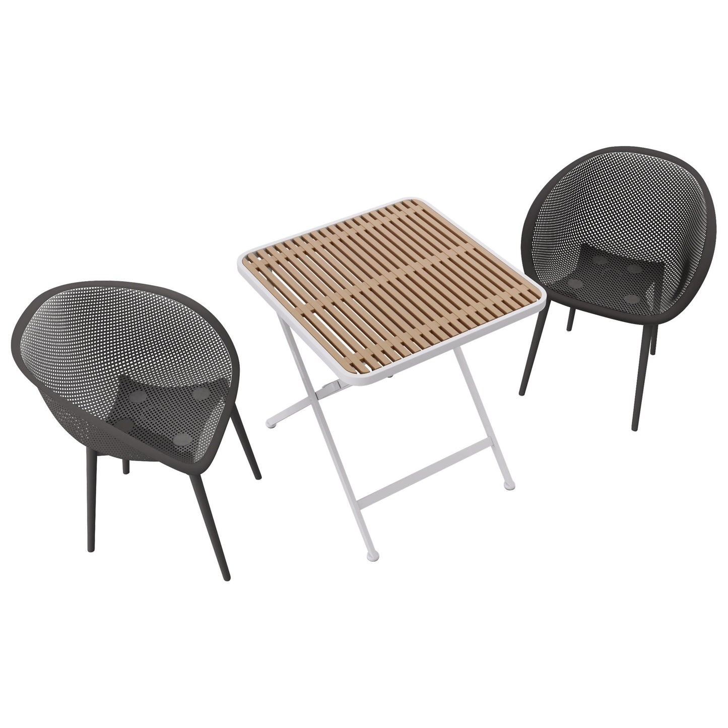 2 Pack Lounge Chair Set & Folding Square Table