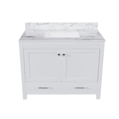 43" Bathroom Vanity Multi Functional Cabinet - White