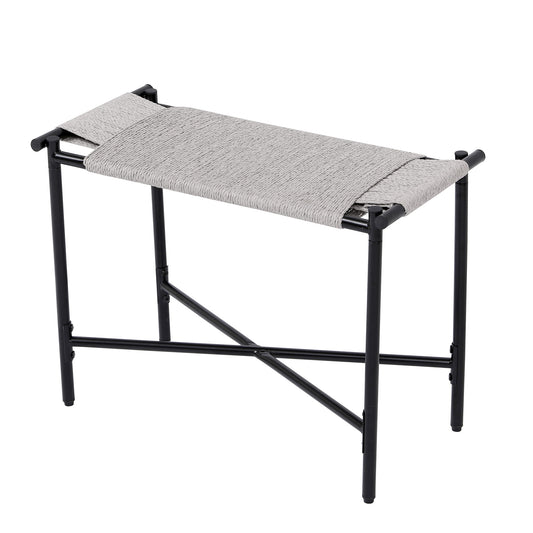 Handwoven Paper Rope Foot Rest Shoes Stools Ottomans For Entryway