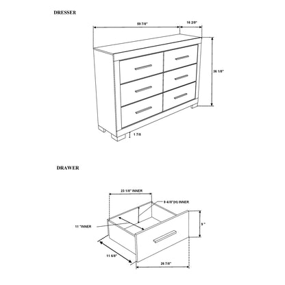 Elsa - 2 Toned And Dresser With Bar Handle And Construction