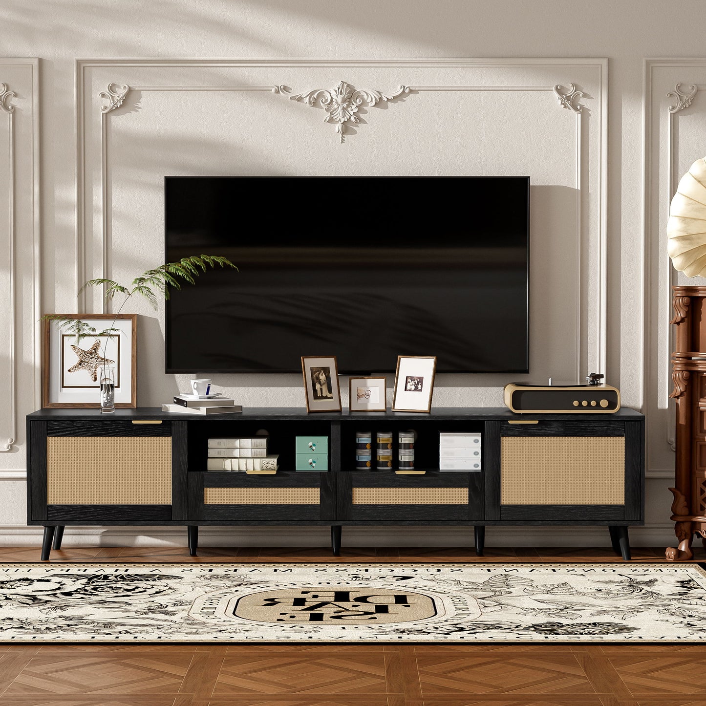 TV Stand, Media Console With Cable Management