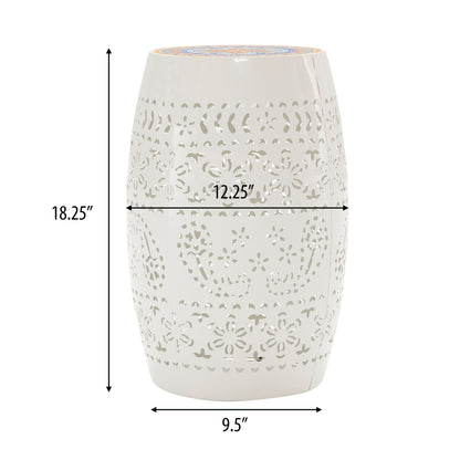 Ruby - Boho Mosaic Side Table With Ceramic Tile Top