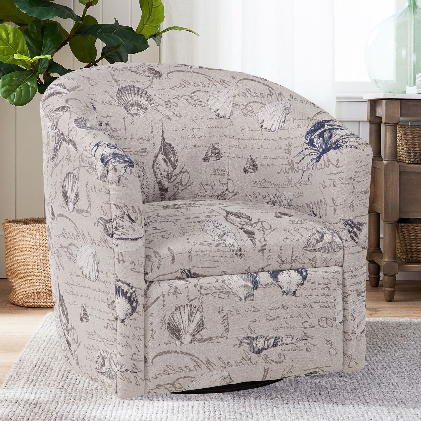 Boardwalk - Swivel Accent Chair Polyester Fabric - Gray