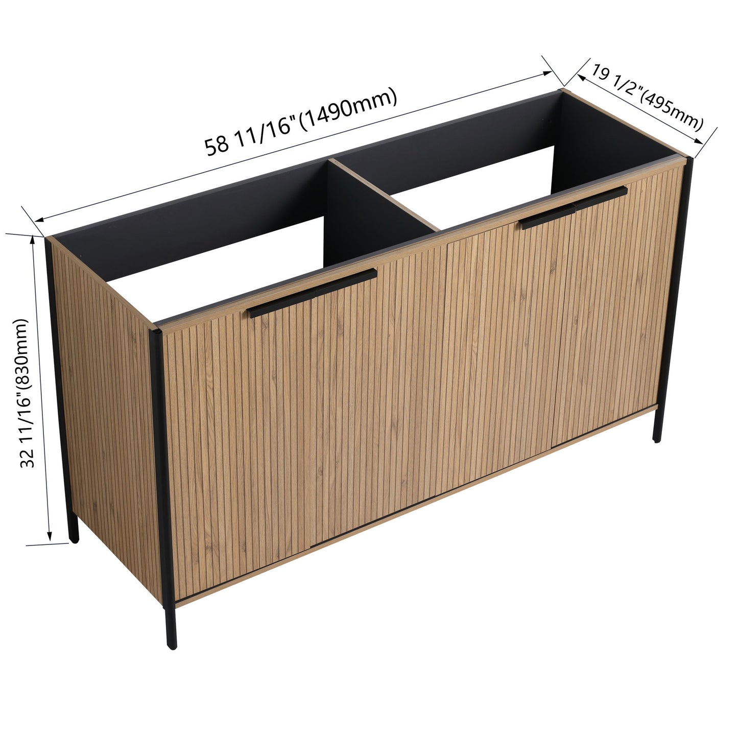 Contemporary Freestanding Bathroom Vanity With Adjustable Shelves