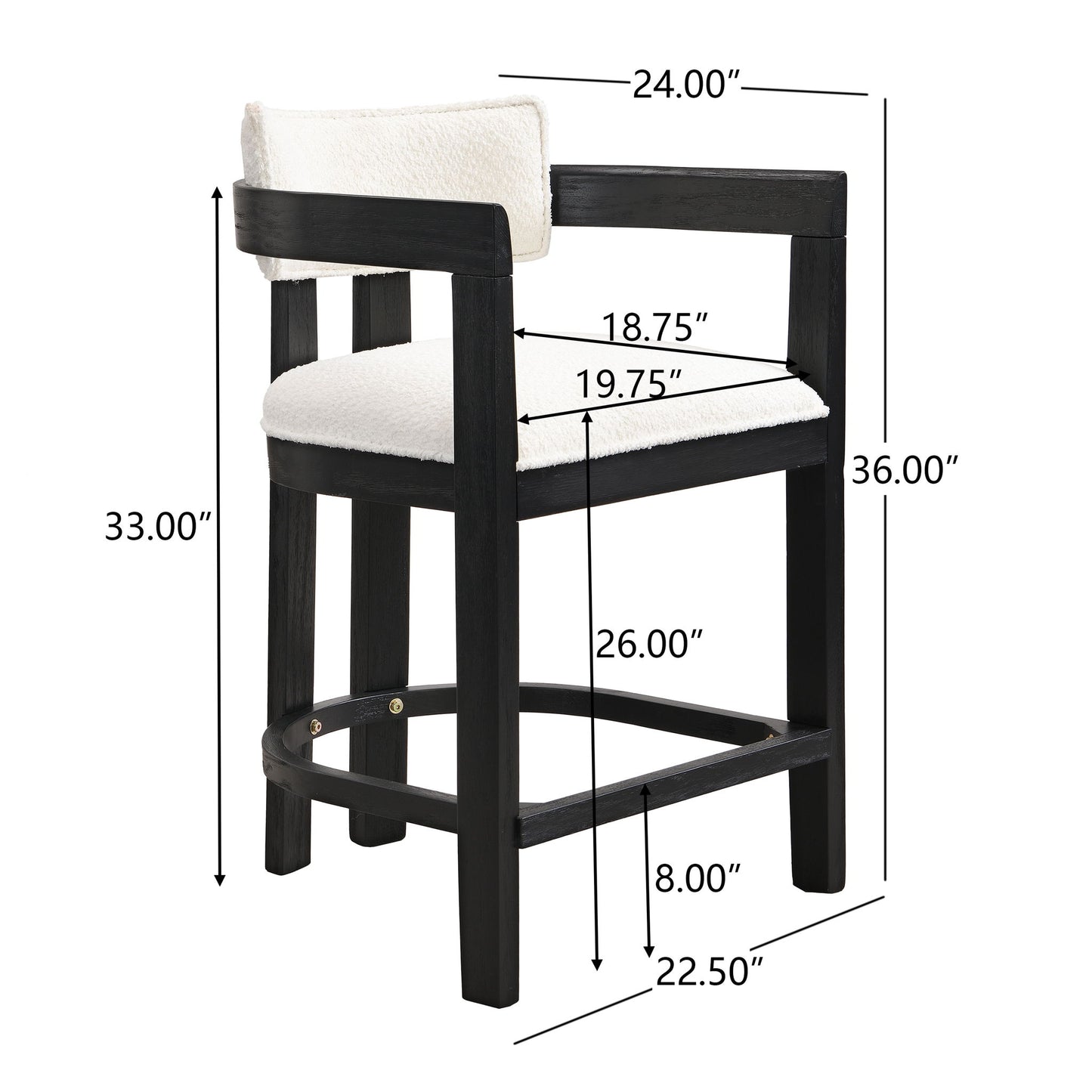 Contemporary Upholstered Counter Stools Set