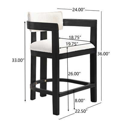 Contemporary Upholstered Counter Stools Set