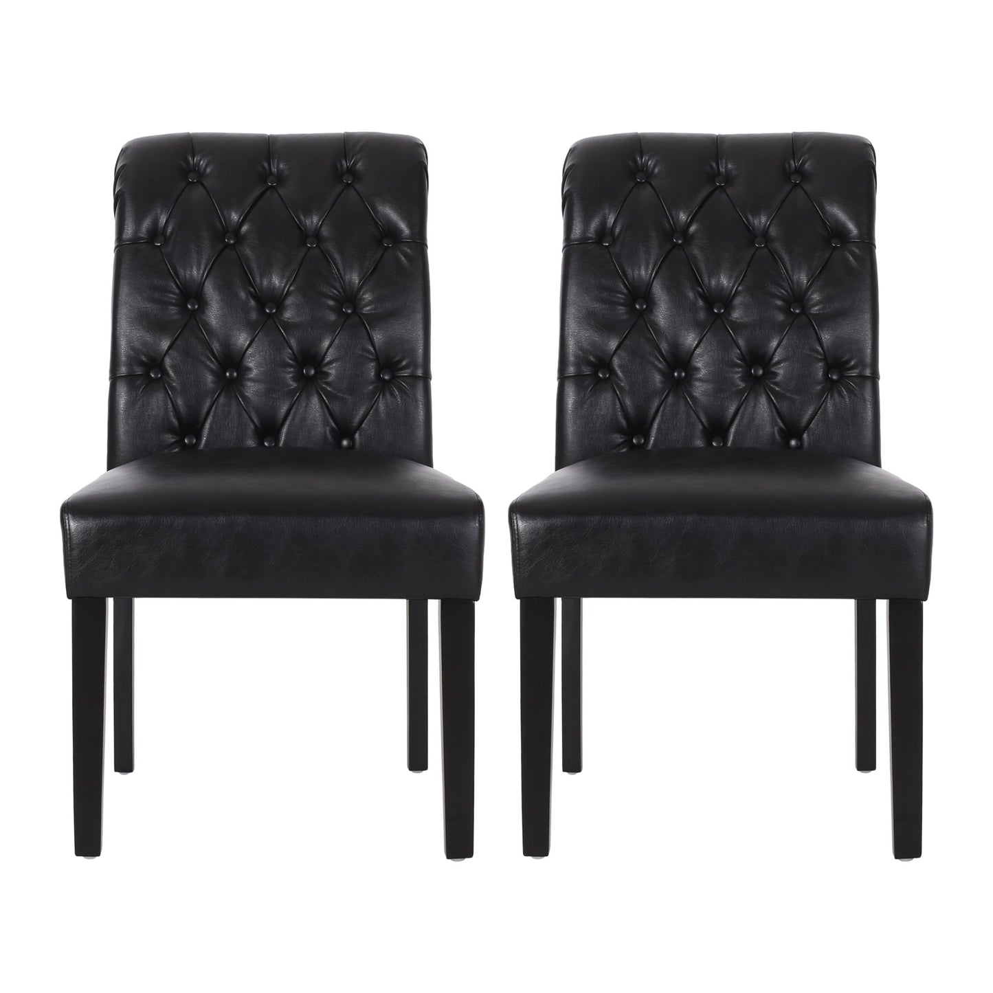 Broxton - Tuft Dining Rolltop Chairs With Button Tufted Backrest (Set of 2)