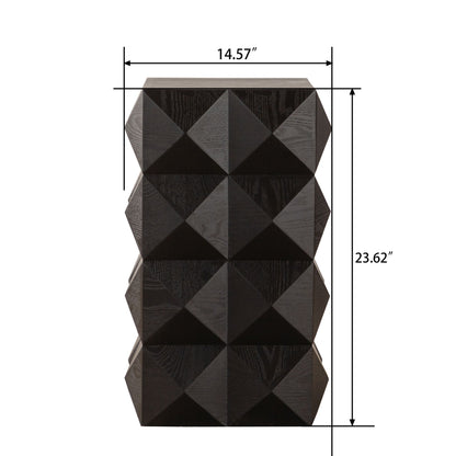 Side Table With 3D Embossed Pattern Design