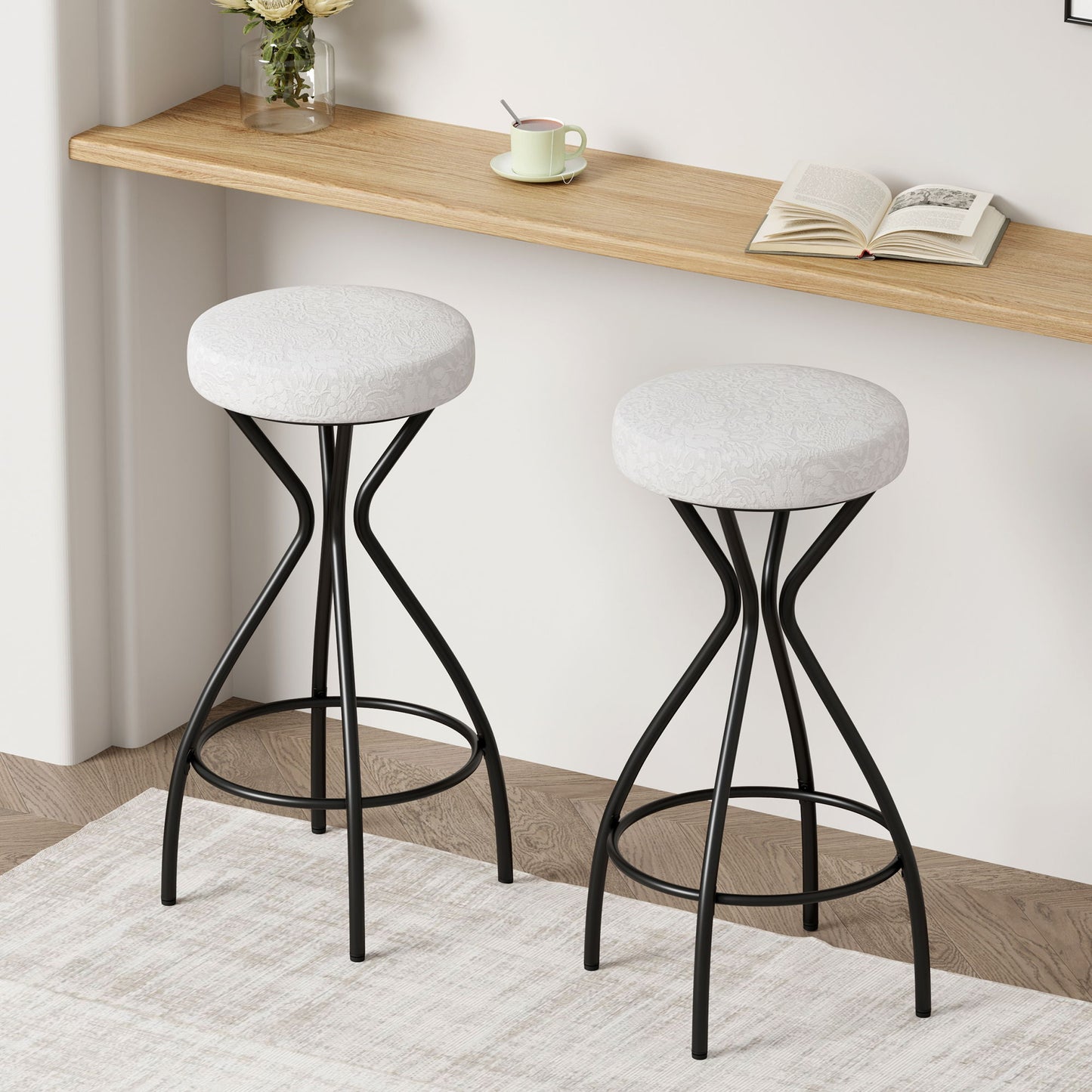 Modern Backless Bar Stools For Kitchen Island (Set of 2)