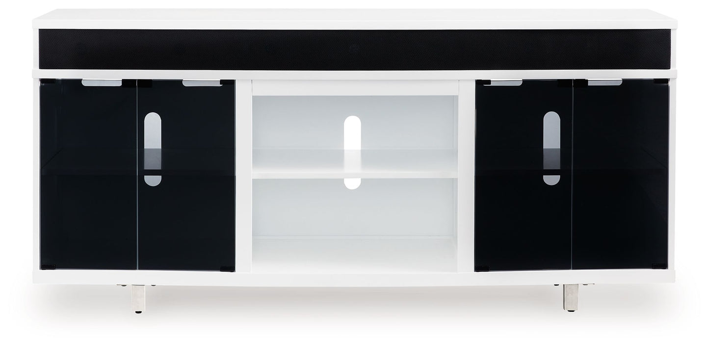 Gardoni - XL TV Stand With Fireplace Option - White / Black
