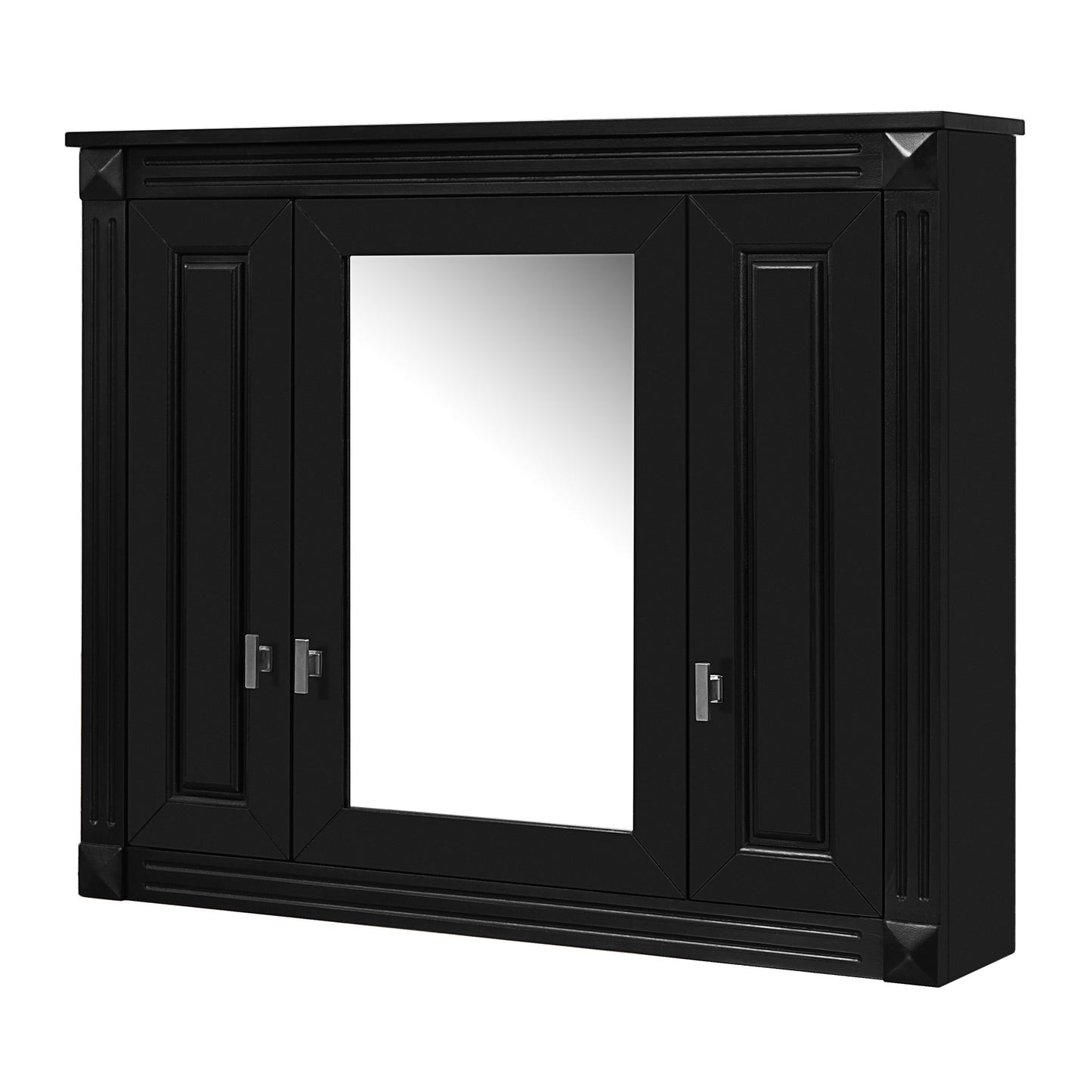 Wall Mounted Bathroom Storage Cabinet With Mirror, 6 Open Shelves