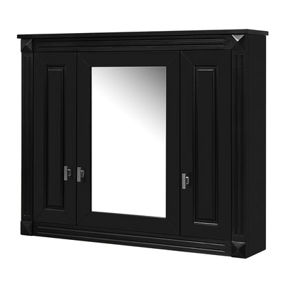Wall Mounted Bathroom Storage Cabinet With Mirror, 6 Open Shelves
