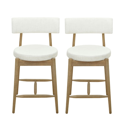 Mid Century Modern Counter Stools, Fabric Upholstered Chairs