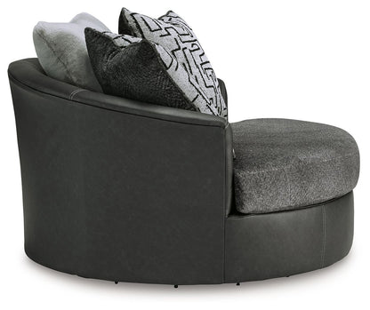 Brixley Pier - Oversized Swivel Accent Chair - Graphite
