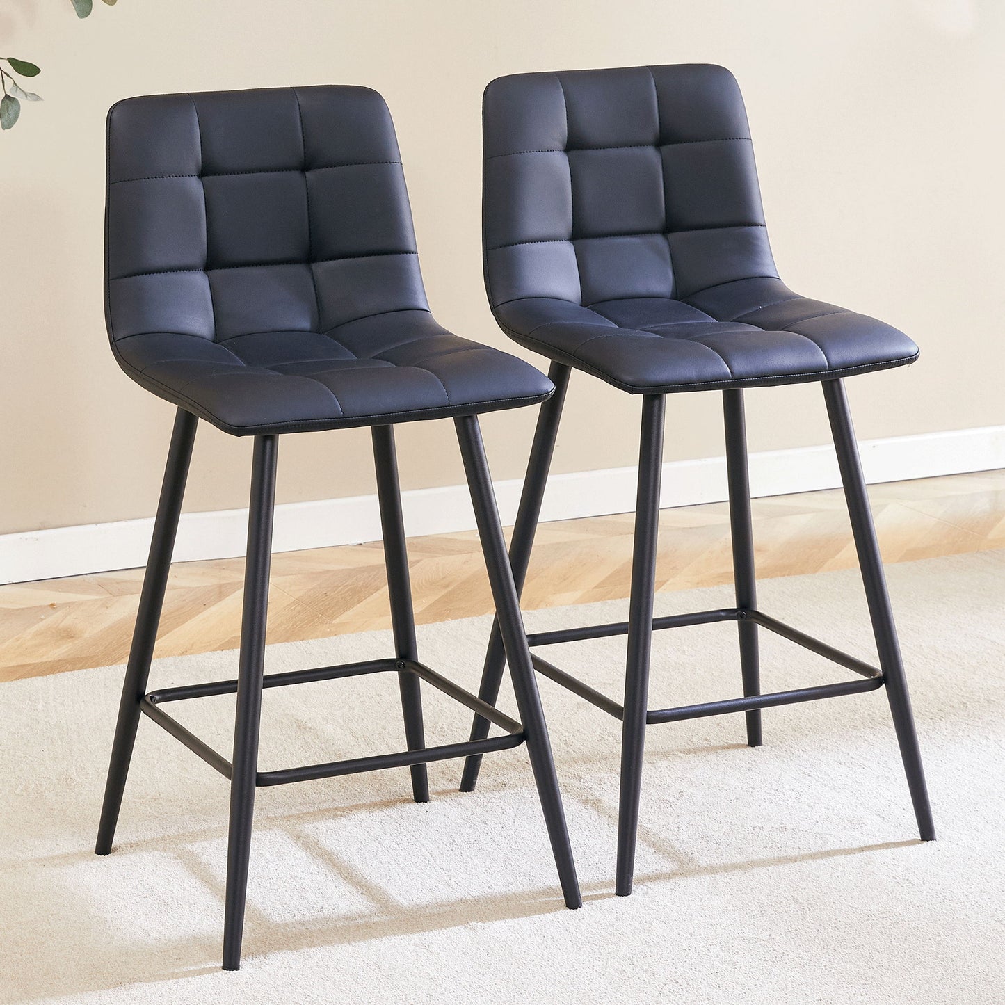 Bar Chair Set Comfortable With Metal Legs And Ergonomic Design