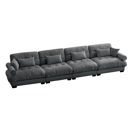 Super Comfort Oversized Modular Velvet Sectional Sofa, Deep Seat Convertible L Shaped Couch