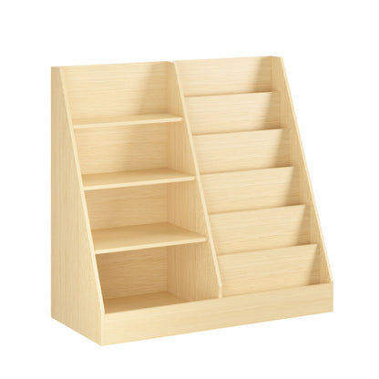 Bookshelf And Toy Storage Organizer, 4 Tier Bookcase With Display Stand For Playroom