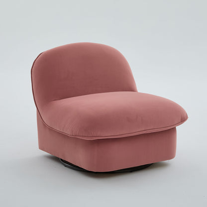 Pumpkin Shaped Swivel Accent Chair, 360 Degree Rotation For Living Room