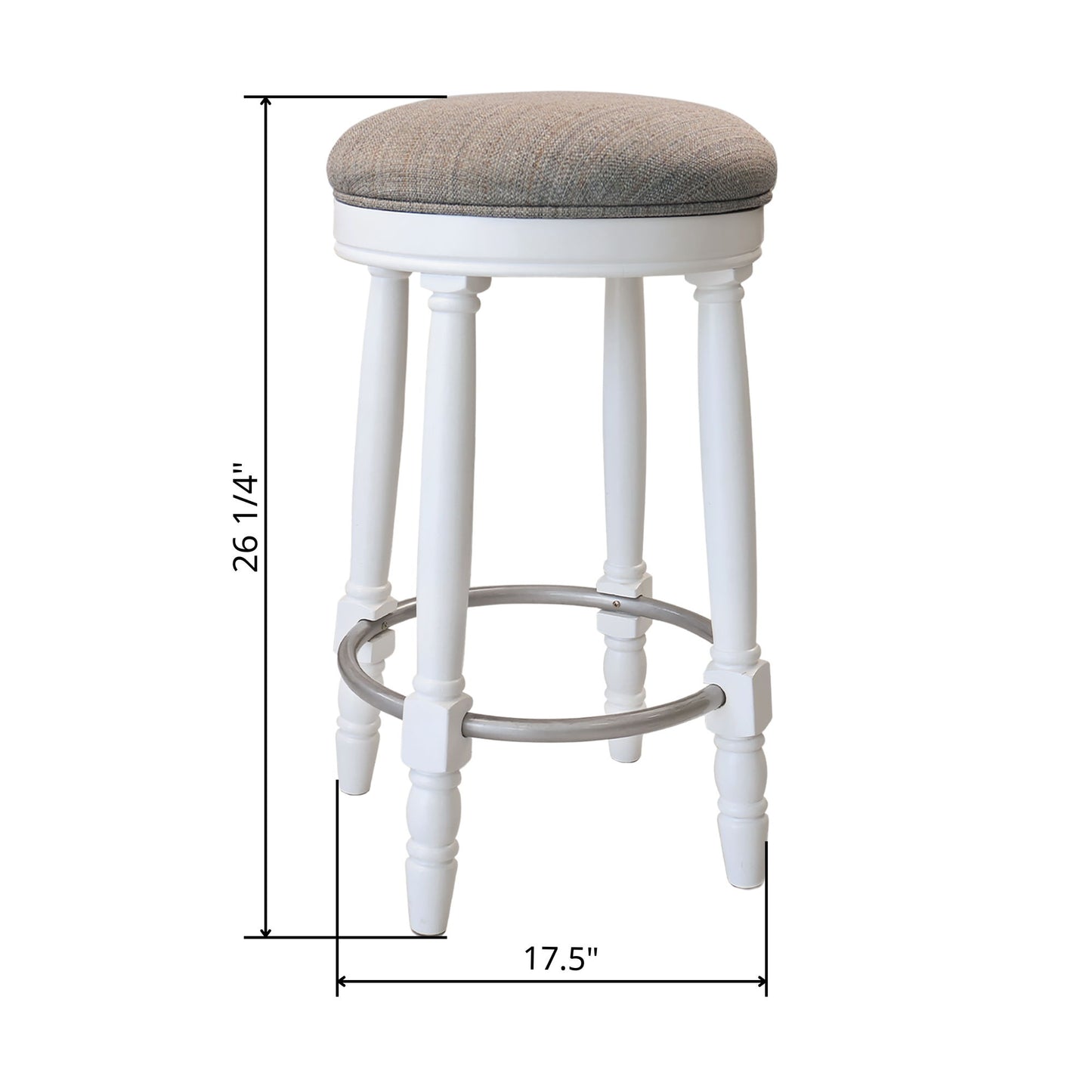 360° Swivel Wooden Barstools With Upholstered Seat, Counter Height (Set of 2)