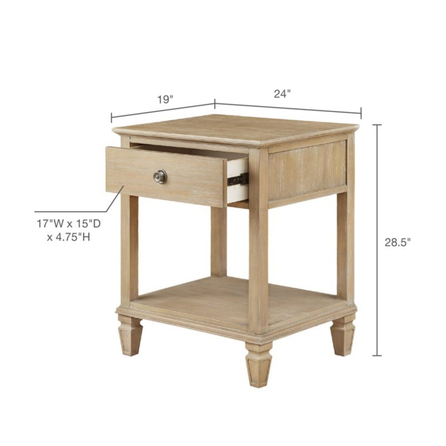 Victoria - Bedside Table With Drawer And Shelf