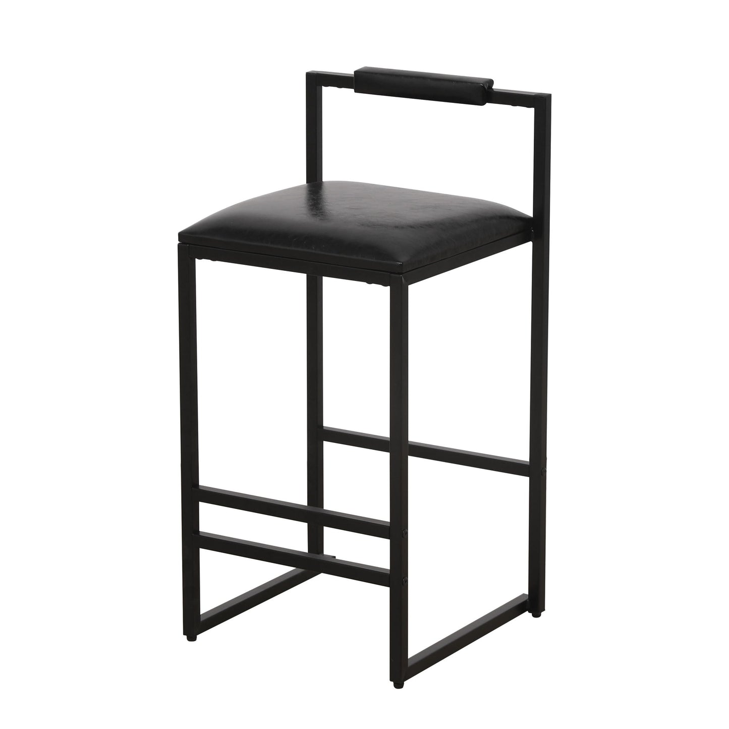 Elegant Bar Stool Set With Backrest And Footrest, Counter Height (Set of 2)