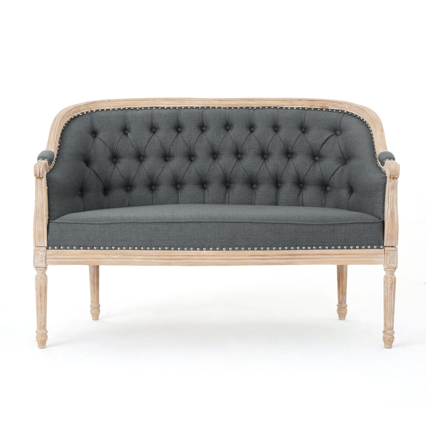 French Country Chesterfield Style Tufted Loveseat