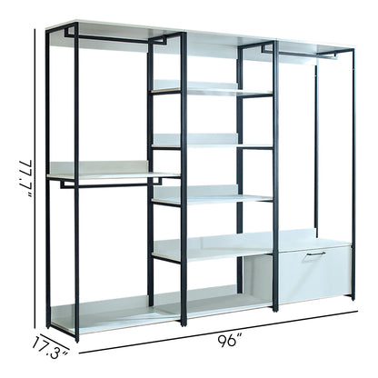Fiona - Freestanding Walk In Closet System With Metal Frame Melamine - White