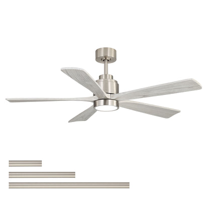 Ultra Quiet Reversible Ceiling Fan With Light Dimmable LED For Large Room - Brushed Nickel