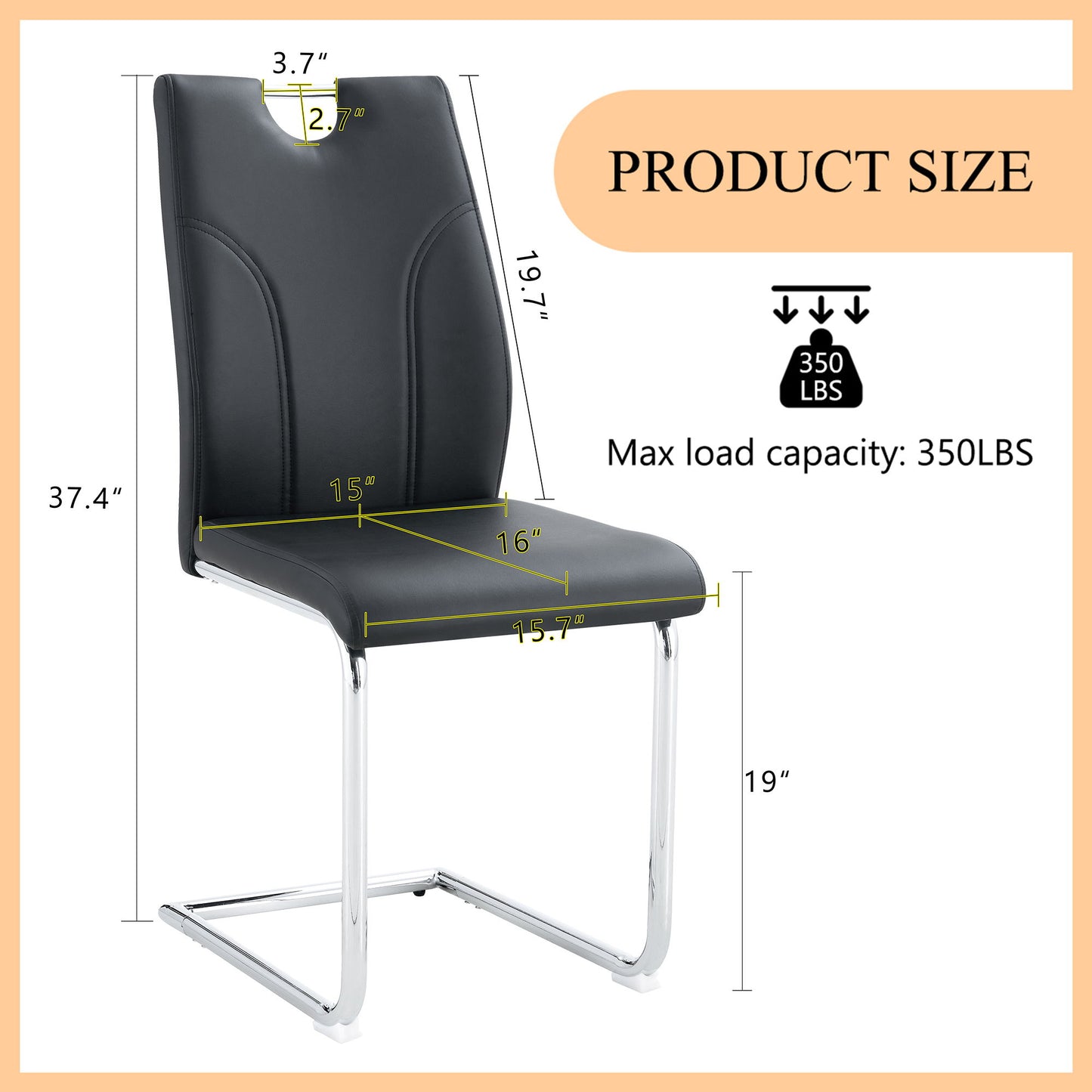 Light Luxury Bow Shaped Chairs With Electroplated Metal Legs, Sun And Stain Resistant, Dining Room And Living Room Set - Black