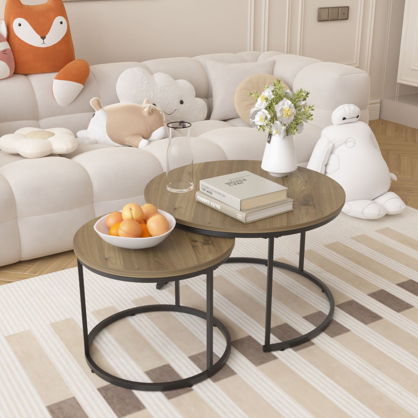 Round Nesting Coffee Table (Set of 2)