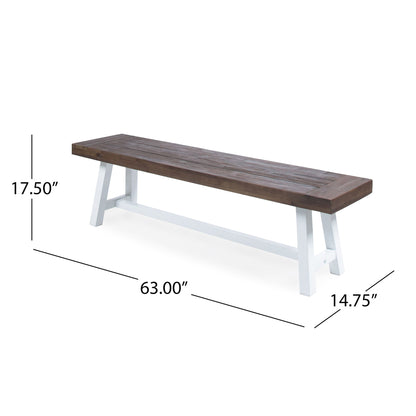 Tranquilizer - Outdoor Acacia Wood Bench With Slat Panel Design