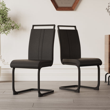 Modern Dining Chairs With High Back Upholstered Design Metal Legs