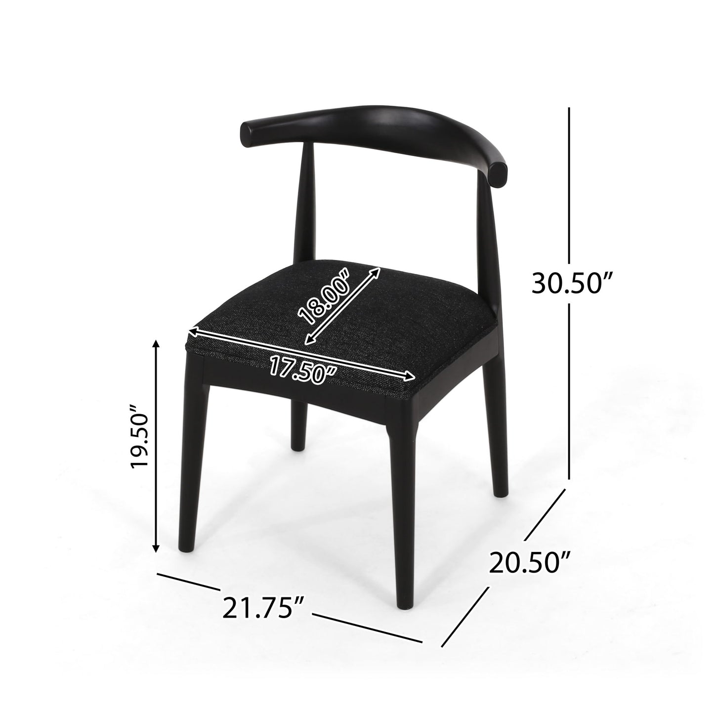 Mid Century Modern Dining Chair Set With Upholstered Seating