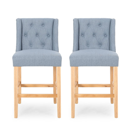 Vienna - Contemporary Fabric Tufted & Wingback Counter Stools (Set of 2)
