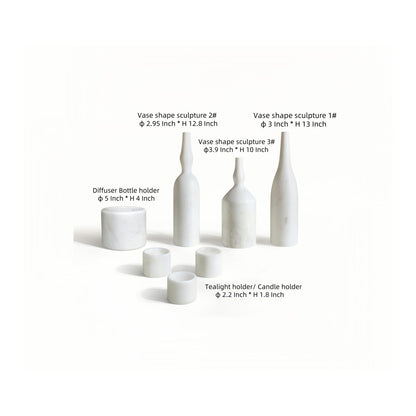 7 Pieces Luxury Natural Marble Living Room Accessories Set