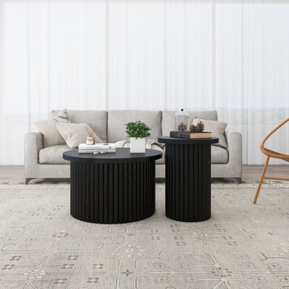 Modern Round Coffee Table And Side Table (Set of 2)