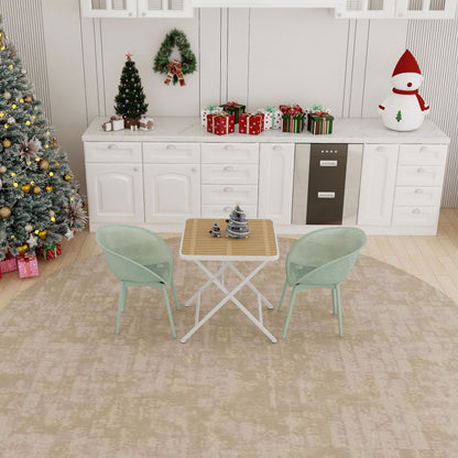 2 Pack Lounge Chair Set & Folding Square Table