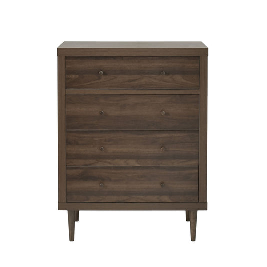 Farhart - Mid Century Modern 4 Drawer Dresser - Walnut