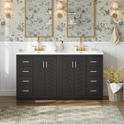 Bathroom Vanity Set With Sink, Storage Cabinet With Drawers & Soft Closing Doors