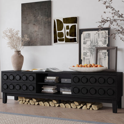 Media Console With 4 Drawers And Cable Management