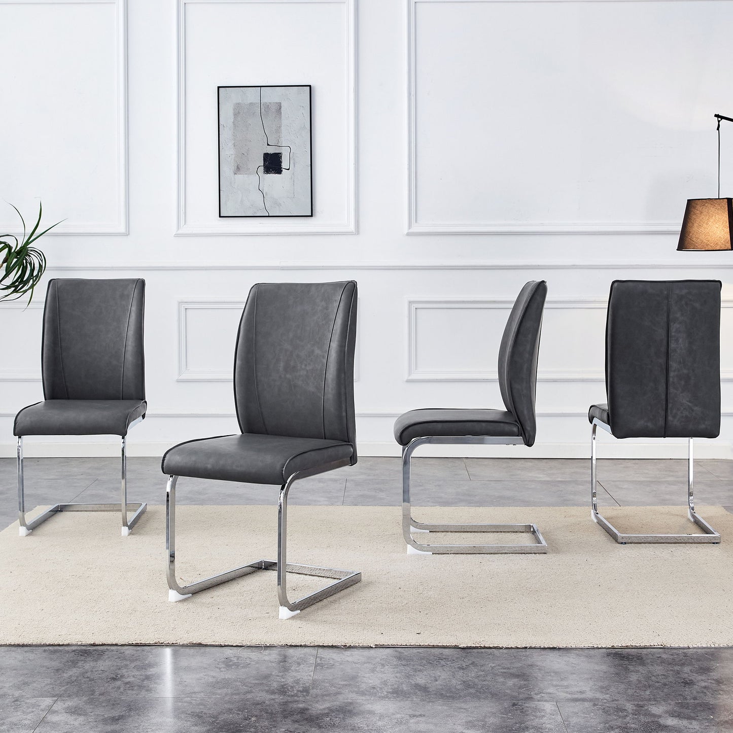 Luxury Simple Arch High Resilience Dining Chair With Arched Leg