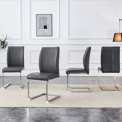 Luxury Simple Arch High Resilience Dining Chair With Arched Leg
