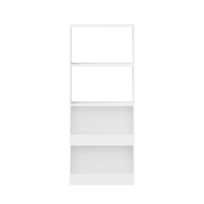 Bookshelf 4 Tier Wall Mounted Bookcase Organizer, Storage Cabinet For Bedroom - White