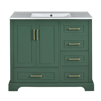 Traditional Bathroom Vanity With Soft Close Doors And Drawers