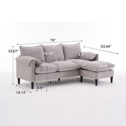 Convertible Combination Sofa With Footstools With Storage