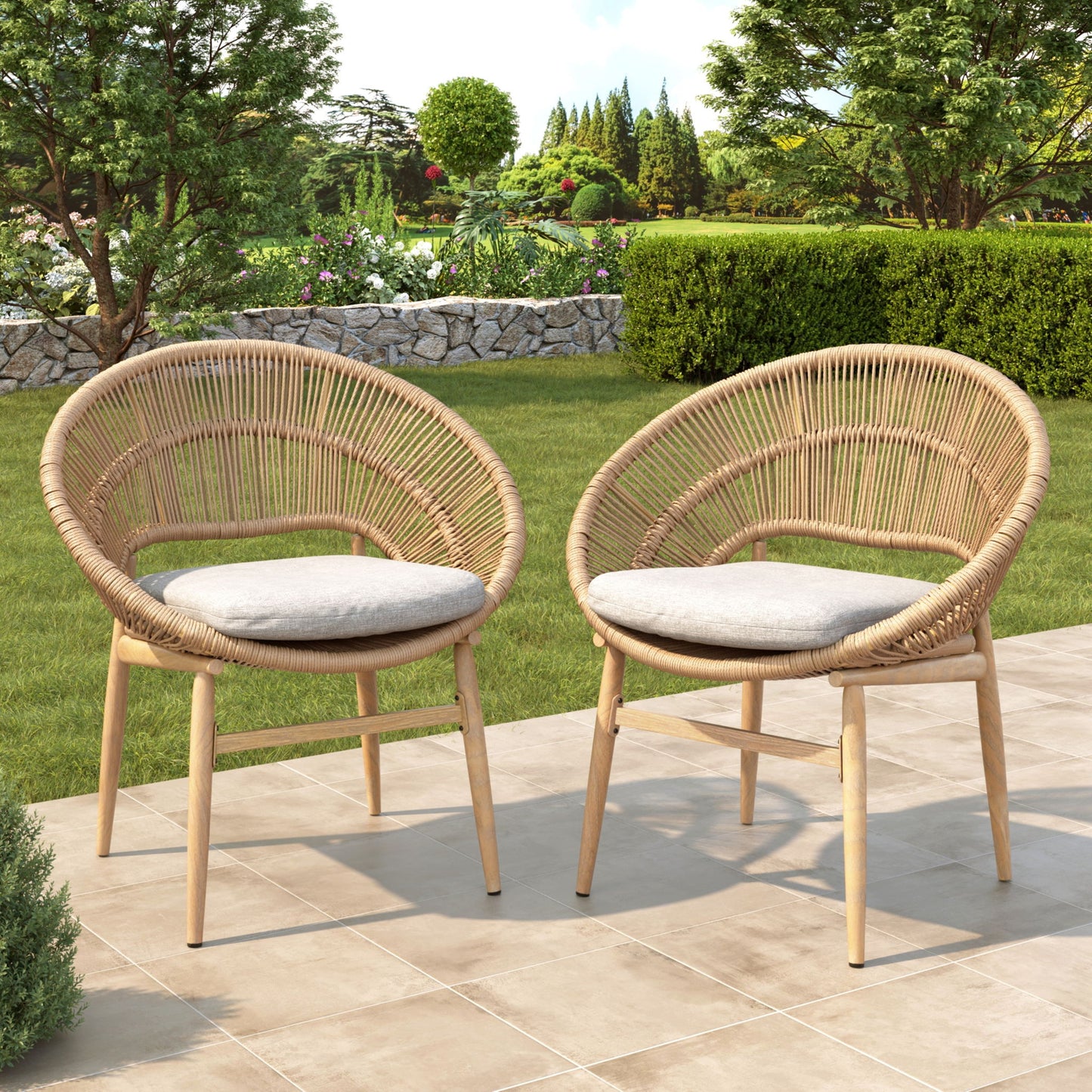 Cyril - Outdoor Papasan Style Dining Chair (Set of 2)