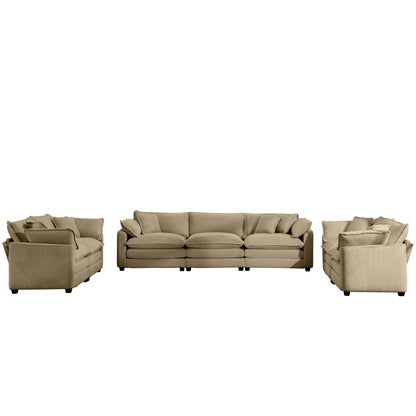 Elegant Corduroy Oversized Sectional Sofa Set With Deep Seats And Flexible Layout