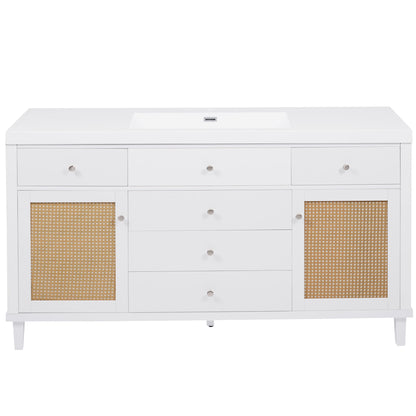 Bathroom Vanity With Sink, 5 Legs, Soft Close Drawers